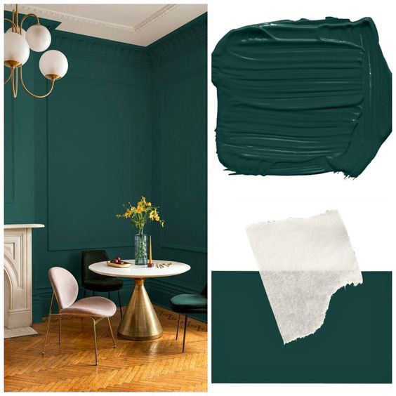 zelene boje za zidove - primer u postoriji